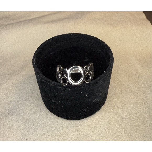 Vintage Sterling Silver Ring Open Circles GR Mark Size 8 Artisan Band 925 - Picture 5 of 16